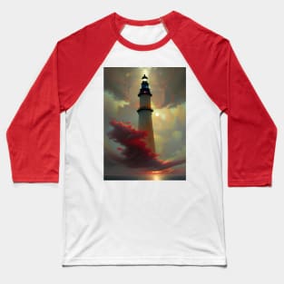 Lighthouse floating in the Sunset Clouds Baseball T-Shirt